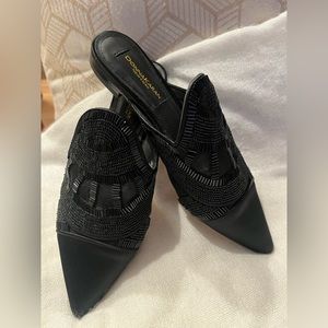 Donna Karan Beaded Satin Mule